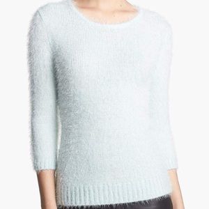 Light blue fuzzy Search For Sanity sweater